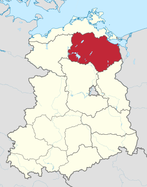 Lage des Bezirks Neubrandenburg in der DDR