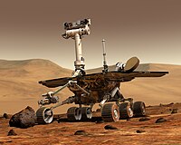 レンダリングで描かれた火星におけるマーズ・エクスプロレーション・ローバーの構想図 出所：https://photojournal.jpl.nasa.gov/catalog/PIA04413 (画像リンク) 原作：NASA/JPL/Cornell University, Maas Digital LLC
