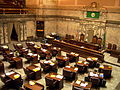 The interior of the Senate Chamber in the Legislative Building.