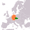 Lage von Deutschland und Tschechien