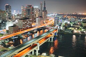 Kobe central business district at night (2016)