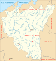Mapa de la cuenca hidrográfica del Pechora