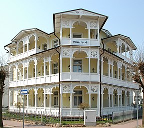 Historicism: Resort architecture in Binz on Rugia Island, a specific style common in German seaside resorts