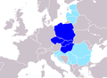 Central Europe according to Peter J. Katzenstein (1997):   The Visegrád Group countries are referred to as Central Europe in the book.[84]   Countries for which there is no precise, uncontestable way to decide whether they are parts of Central Europe or not[85]