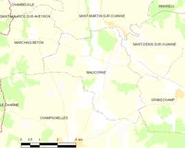 Mapa obce Malicorne