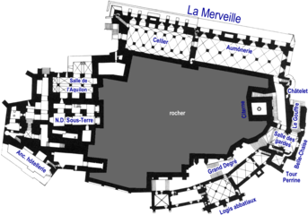 Plan du niveau 1 (salle de l'Aquilon).