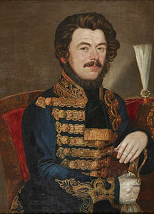Painting of Jovan Stefanović Vilovski, painted by Aleksić in about 1850 and is from the collection of Matica Srpska in Novi Sad