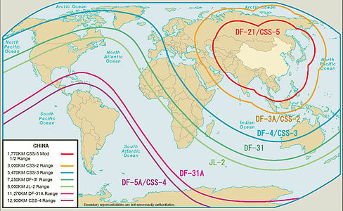 Portata di missili balistici intercontinentali e medi (2007)