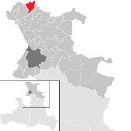 Poloha obce Dorfbeuern v okrese Salzburg-okolie (klikacia mapa)