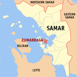 Mapa de Samar con Zumarraga resaltado