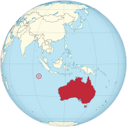 Location of the Cocos (Keeling) Islands (circled)