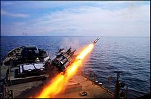 An image of Talwar-class frigate INS Tabar firing an RBU-6000 rockets.