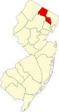 Map of New Jersey highlighting Passaic County