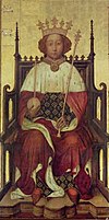 Richard II, the sol-called 'Westminster Portrait', painted by an unknown artist working in the International Gothic style, 1390s