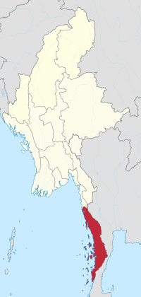 德連達依省喺緬甸嘅位置