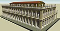 Ricostruzione computerizzata della Basilica Giulia nel Foro romano (età augustea)