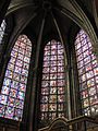 The windows at Chartres Cathedral are famous for their ancient stained glass.