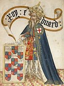 ガーター騎士団創設者イングランド王エドワード3世（ウィリアム・ブルージェス（英語版）作）。