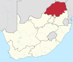 Limpopo Etelä-Afrikan kartalla