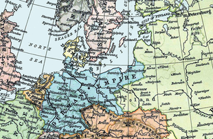 The North Sea is bordered Germany to the southeast, Great Britain to the west, and Norway to the northeast. The Baltic is bordered by Germany to the south, Russia to the east, and Sweden to the north. The two seas are connected by the Skagerrak and the Danish straits.