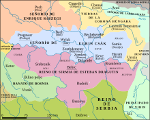 Mapa que muestra el reino de Dragutin