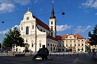 Church of St. Thomas in Brno, mausoleum of Moravian branch House of Luxembourg, rulers of Moravia; and the old governor's palace, a former Augustinian abbey