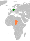 Lage von Deutschland und Tschad