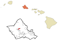 Location in Honolulu County and the state of هاوائی ایالتی