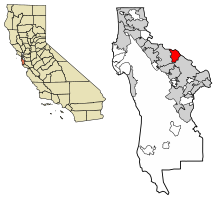 Location of Foster City in San Mateo County, California
