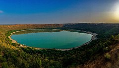 Lonar Lake in Maharashtra by crater lake impact