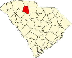 Map of South Carolina highlighting Union County