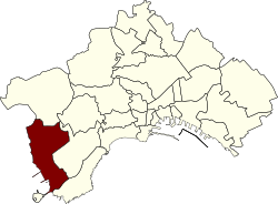 Location of Bagnoli within Naples