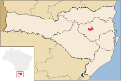 Location of Presidente Getúlio in the State of Santa Catarina