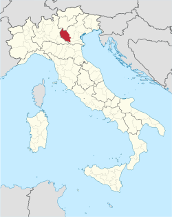 Map heichlichtin the location o the province o Verona in Italy