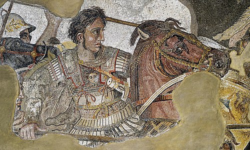 Part of the Alexander Mosaic, focusing on Alexander the Great