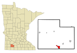 Location of Windom within Cottonwood County, Minnesota