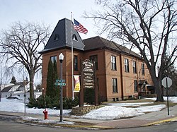 The original Isanti County Courthouse in Cambridge