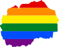 LGBT flag map of North Macedonia