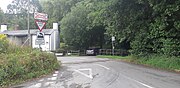 A simple open crossing on Moorswater Industrial Estate, Cornwall, with basic signage. This crossing is very rarely used.