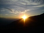 غروب خورشید در یک منطقه کوهستانی (الموت)