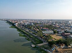 Aerial View of Ta Khmau municipality