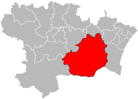 Situation of the canton of Les Corbières in the department of Aude