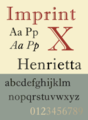 Imprint és una lletra tipogràfica que disposa d'una font amb efecte d'ombreig.