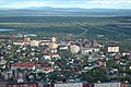 Het stadje Kiruna van bovenaf.