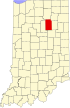 State map highlighting Wabash County