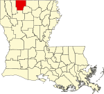 State map highlighting Claiborne Parish
