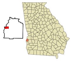 Location in Quitman County and the state of جارجیا (امریکی ریاست)