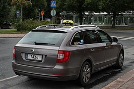 Un Škoda Superb, Taxi en Hämeenlinna, Finlandia.