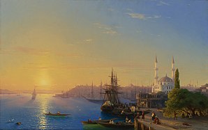 Khung cảnh Constantinople, với nhà thờ Hồi giáo Nusretiye (1856)