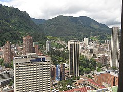 Guadalupe Hill behind the business district of Bogotá